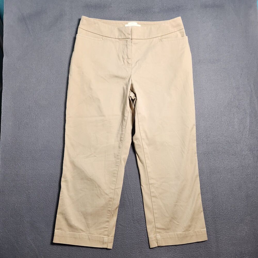 Talbots Women 4P Tan Mid Rise Curvy Straight Leg Capri Pants